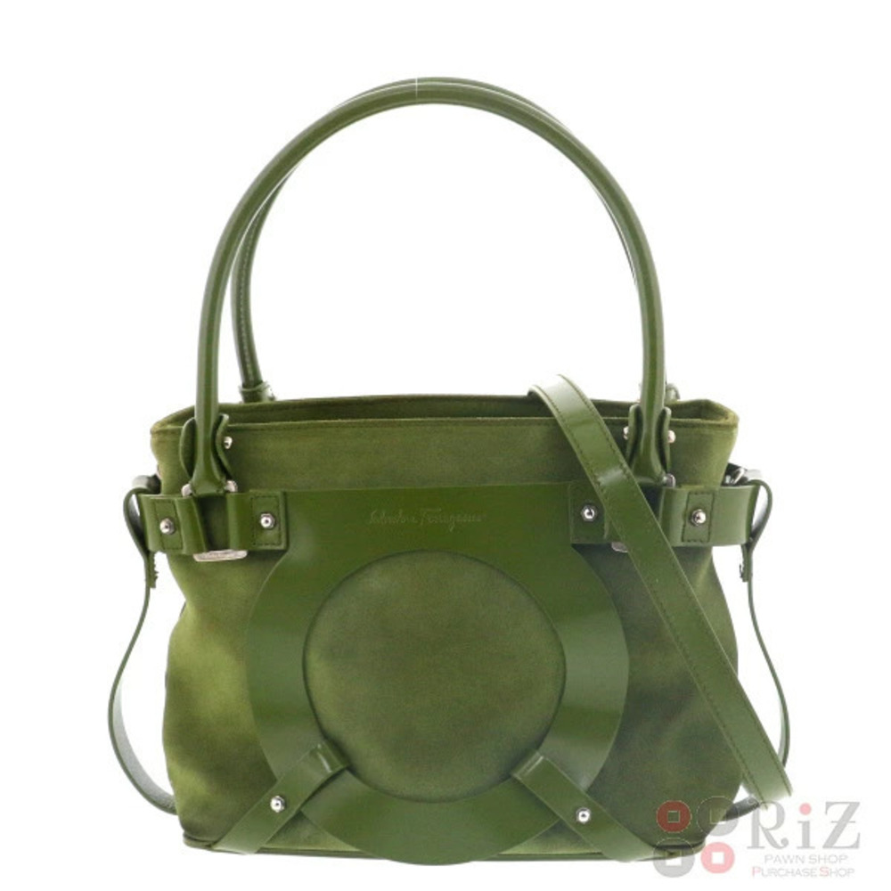 Salvatore Ferragamo Suede Handbag Green